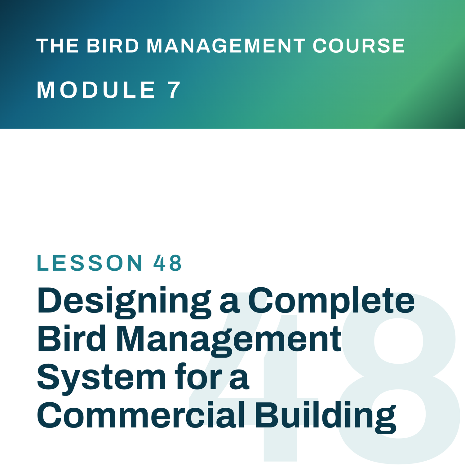 Designing a Complete Bird Management System for a Commercial Building, The Bird Management Course