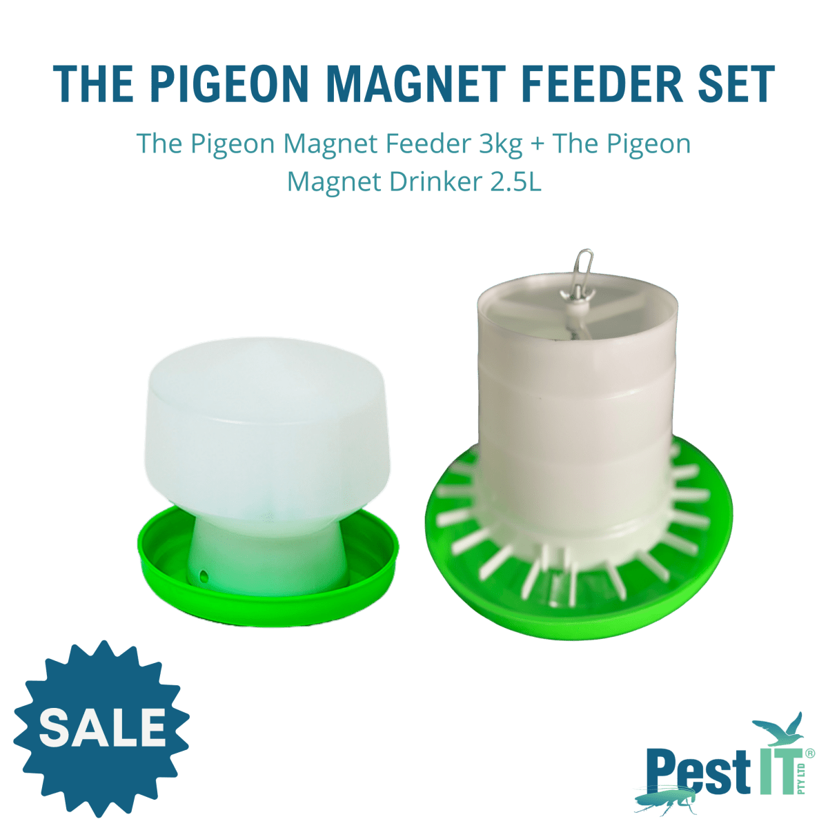 The Pigeon Magnet Feeder Set Info Square Tile