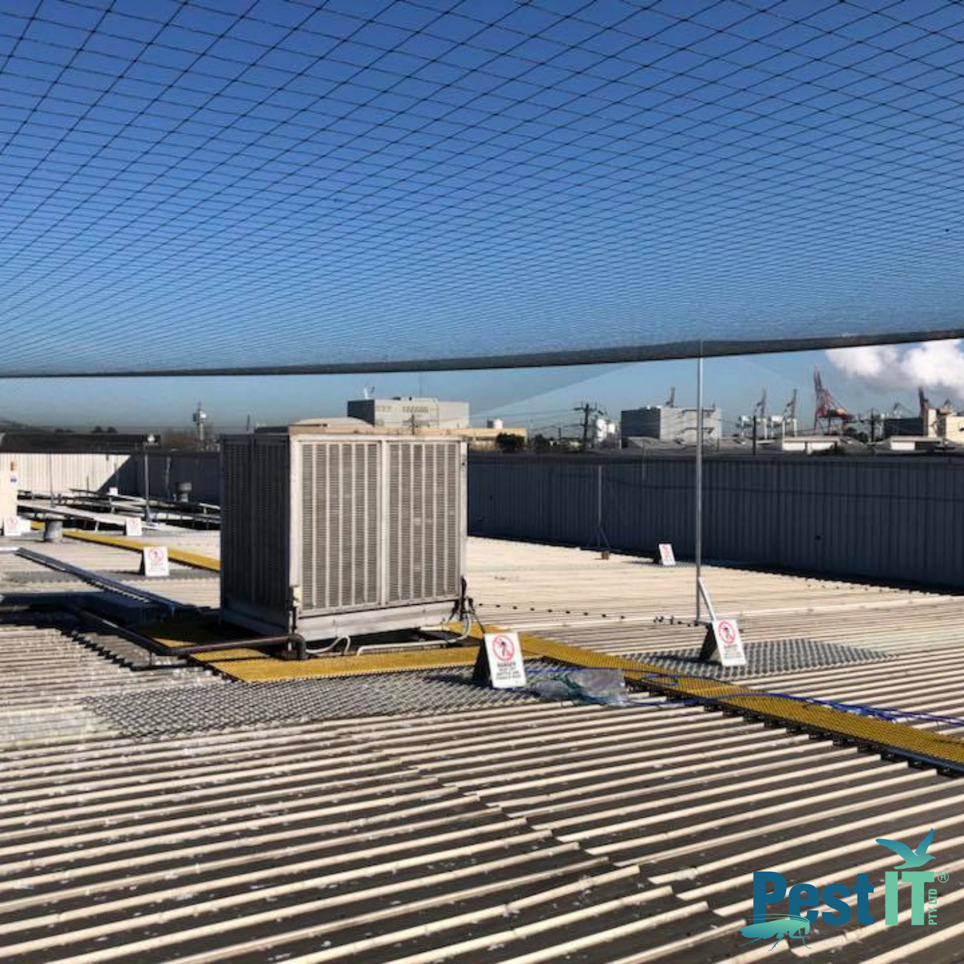 Avepro Deluxe Bird Netting 50Mm In Use Over Roof