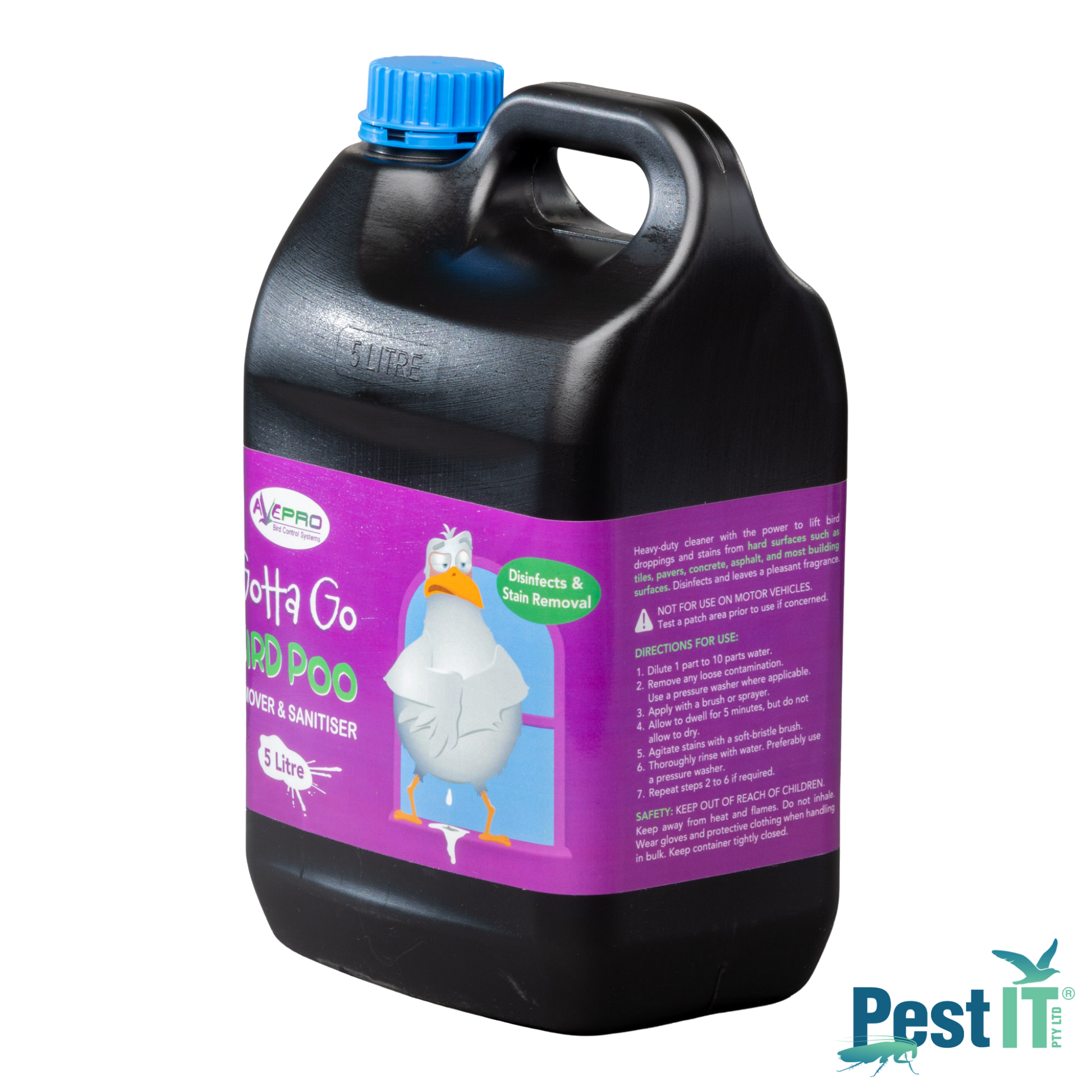 Avepro Gotta Go Bird Dropping Remover And Sanitiser Size 5L Concentrate Angle Alt