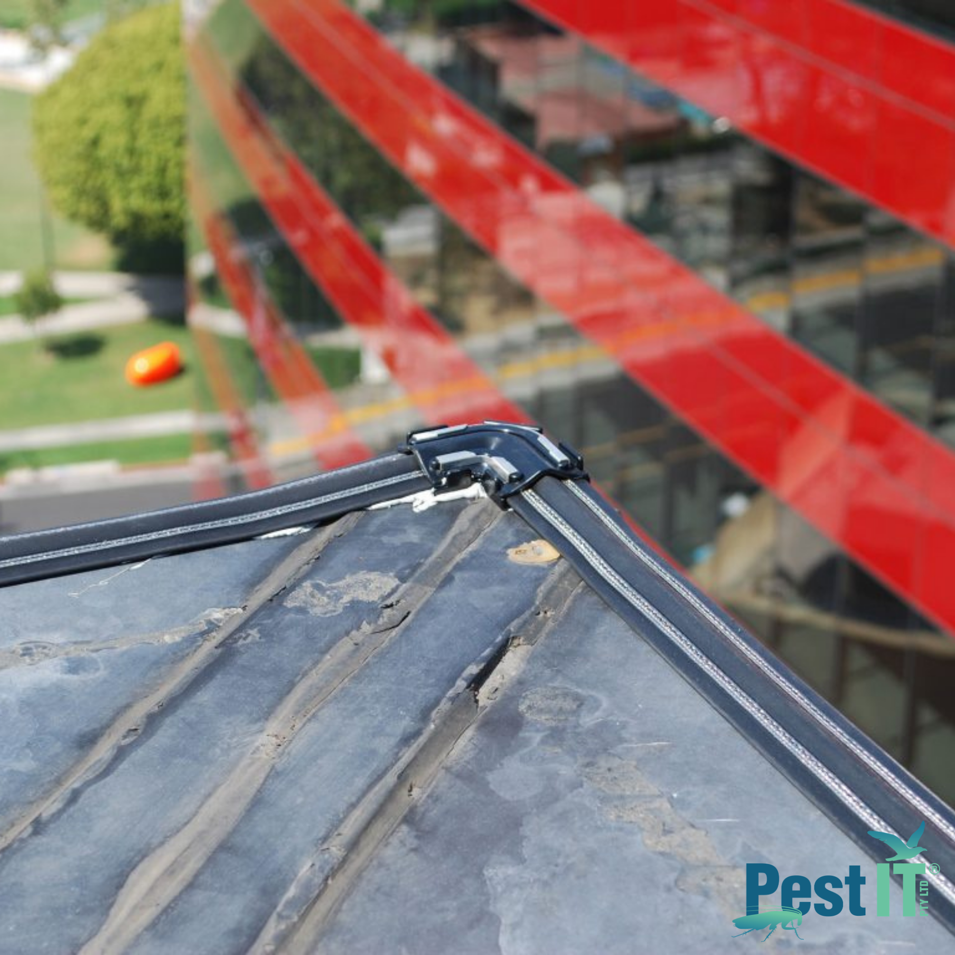 Avepro Shock Track Colour Black In Use On Building
