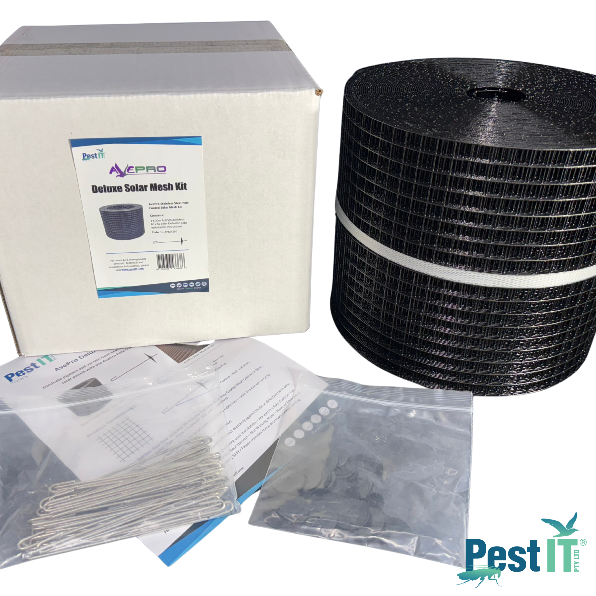 AvePro Solar Mesh Stainless Steel Poly Coated Kit