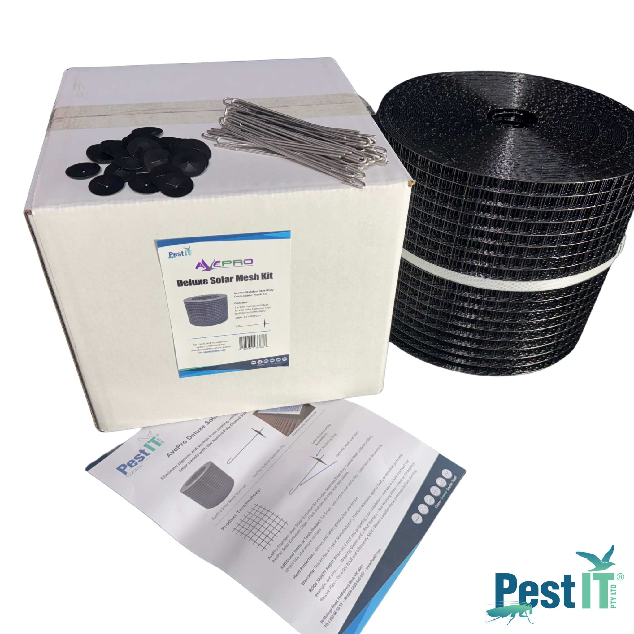 AvePro Solar Mesh Stainless Steel Poly Coated Kit