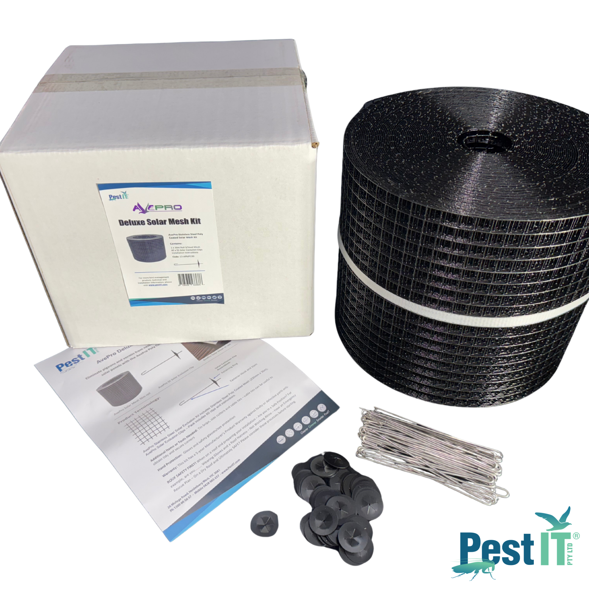 AvePro Solar Mesh Stainless Steel Poly Coated Kit