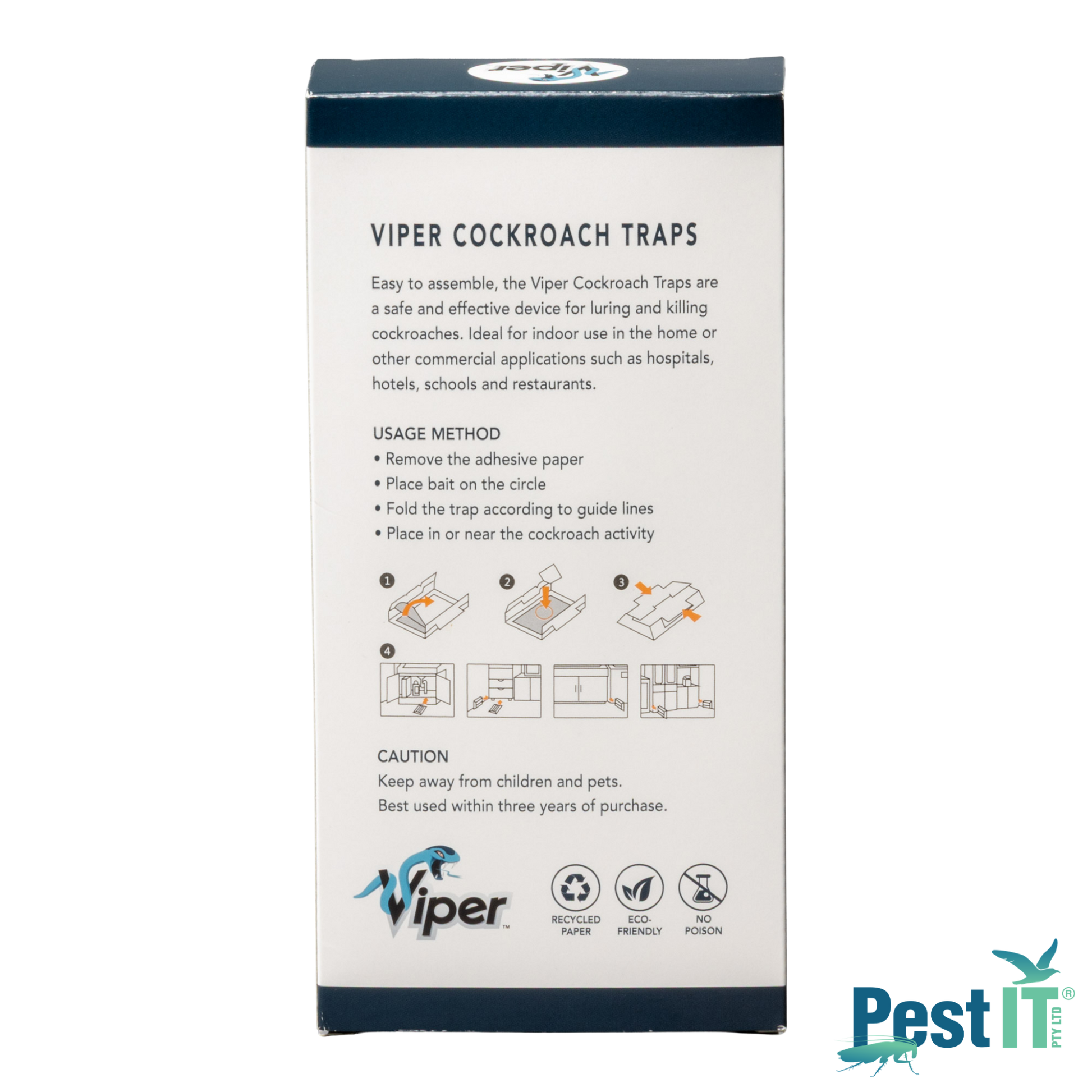 Viper Cockroach Glue Traps Back