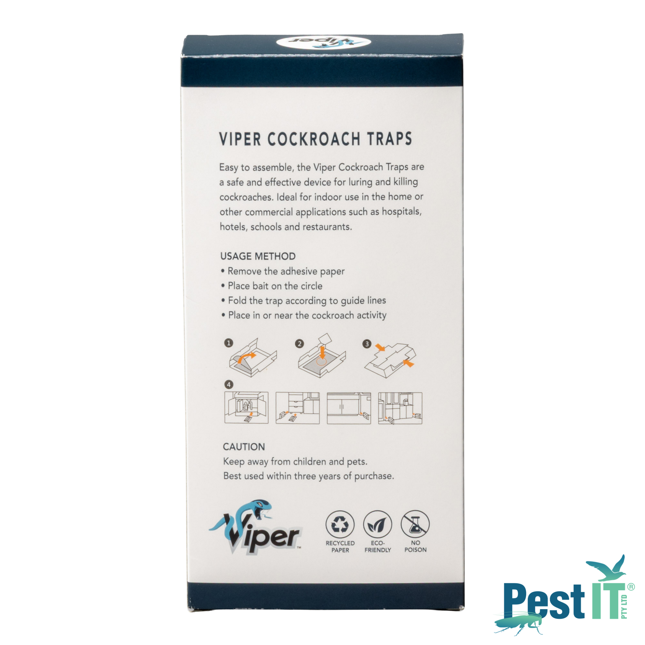 Viper Cockroach Glue Traps Back